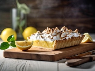 Lemon tart z limonkowym sorbetem